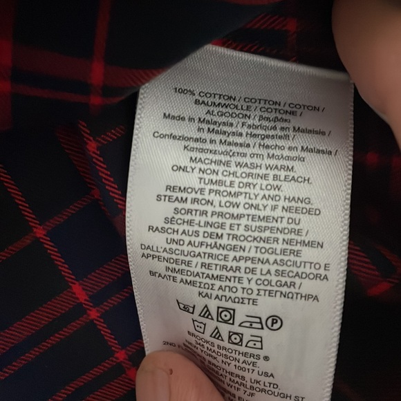 Brooks Brothers Plaid Red Green Navy long sleeve button down Shirt- XL - Picture 9 of 10